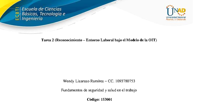 Entorno Laboral bajo el Modelo de la OIT - 1093780753 Fundamentos de ...