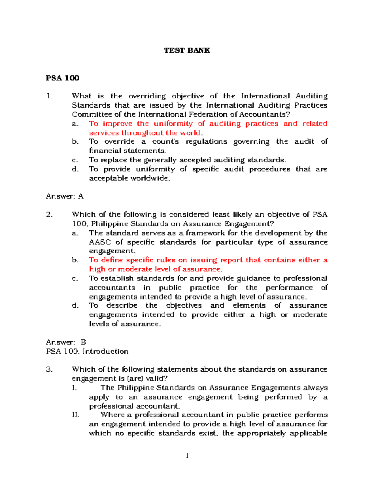 PSA 100 Test Bank: Questions and Answers for 2020 Exam Preparation ...
