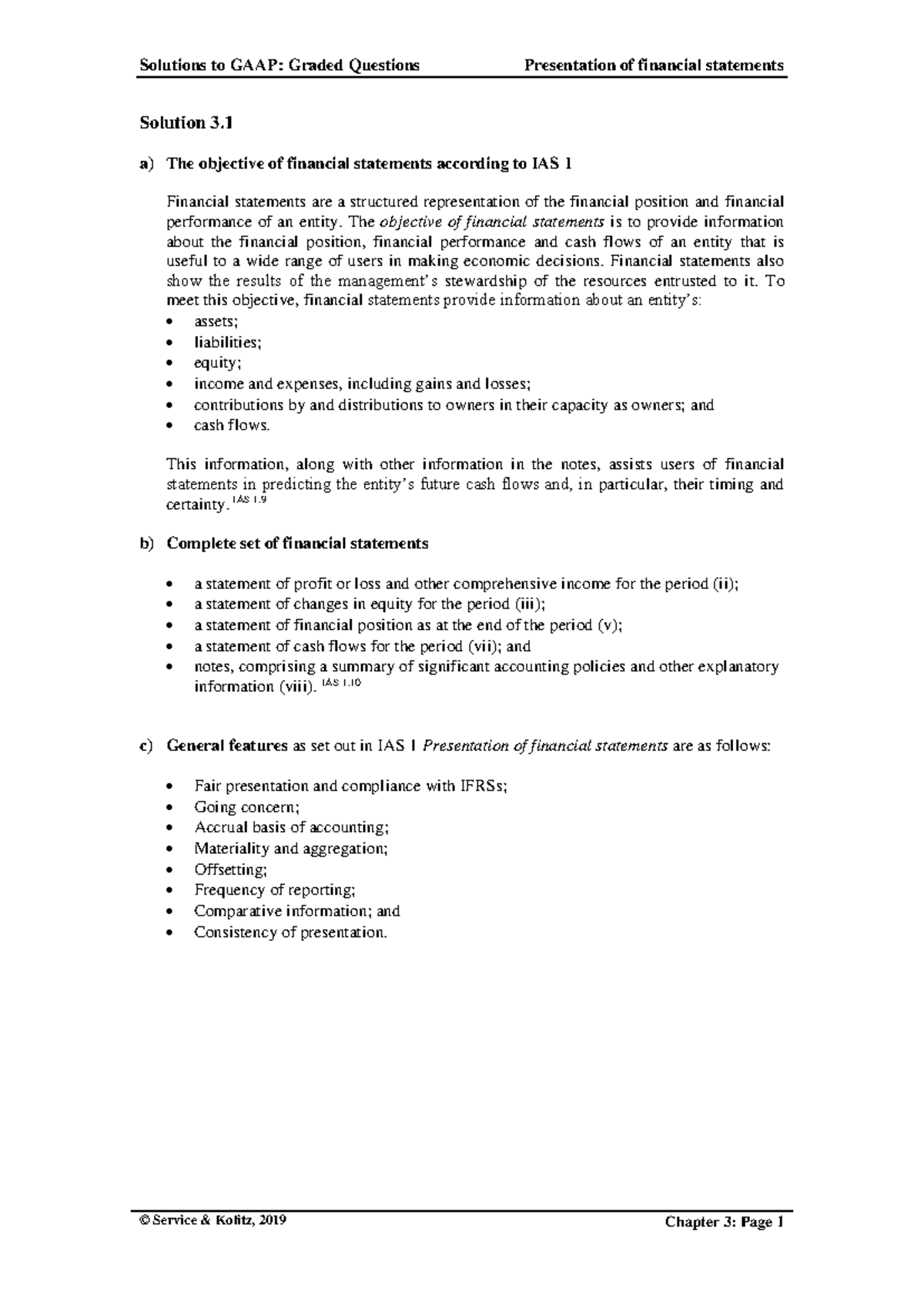 Solutions to GAAP: Graded Questions on Financial Statements (Unit 2 ...
