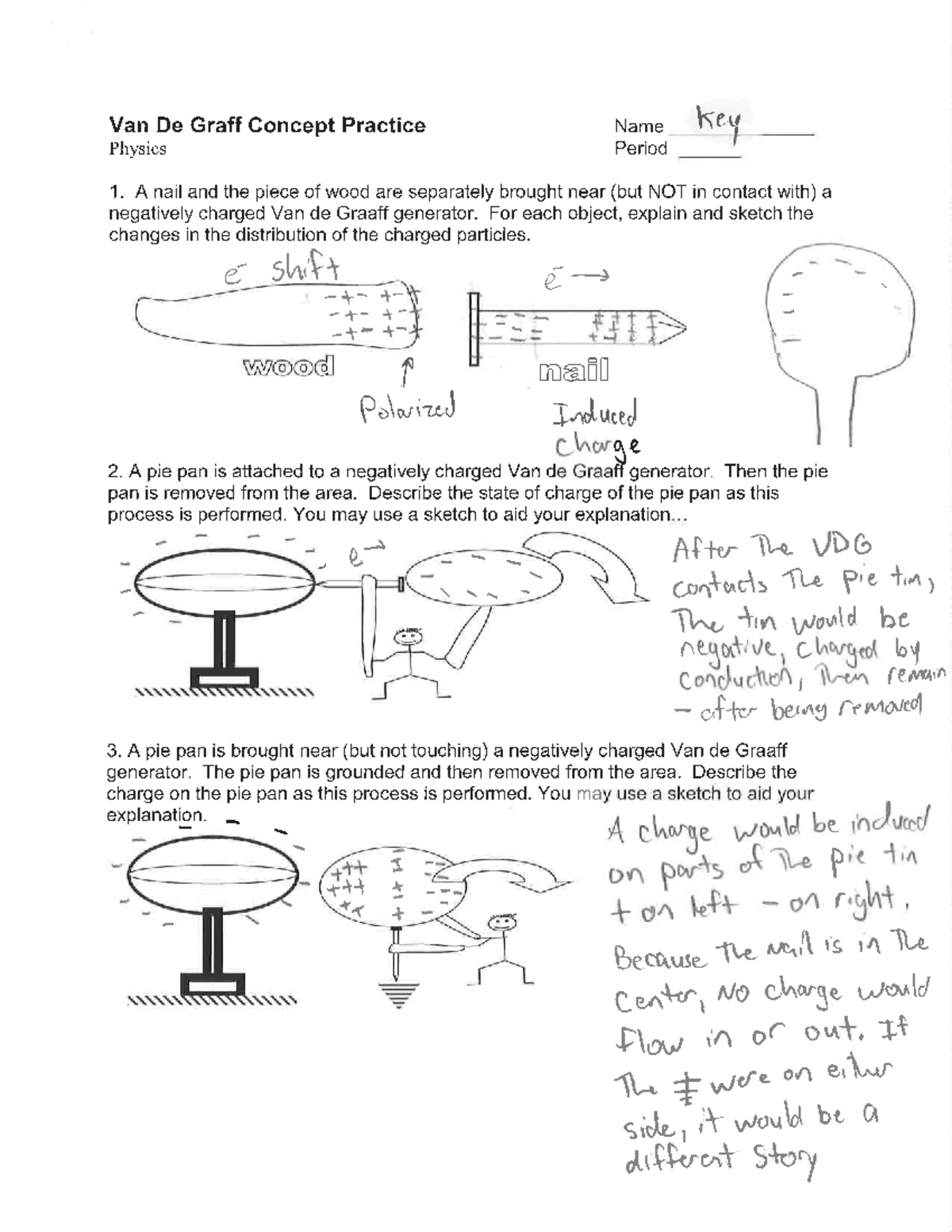 Van de Graaff Generator Concept Practice - PHYS 101 Exercises - Studocu