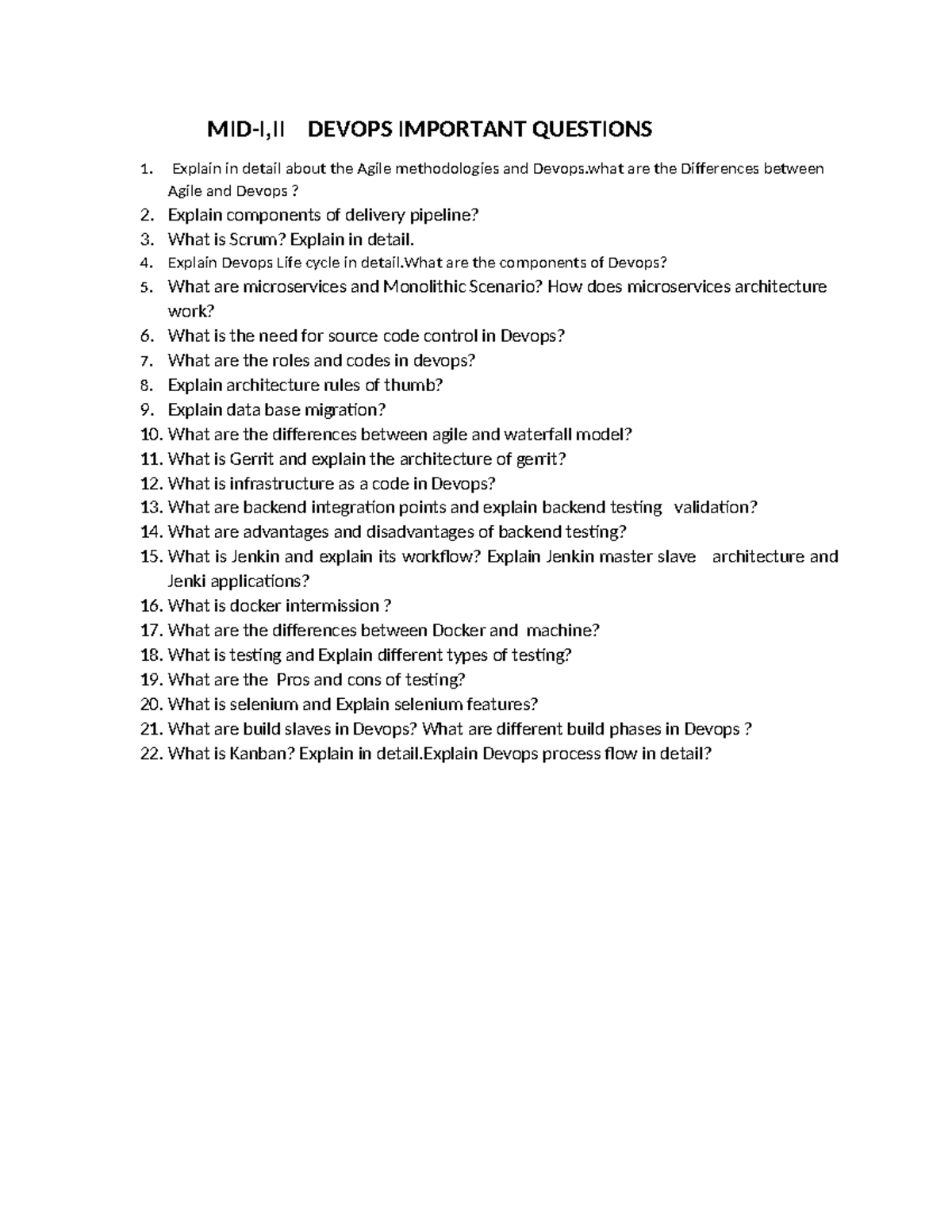 Devops Important Questions MID-I,II - MID-I,II DEVOPS IMPORTANT ...
