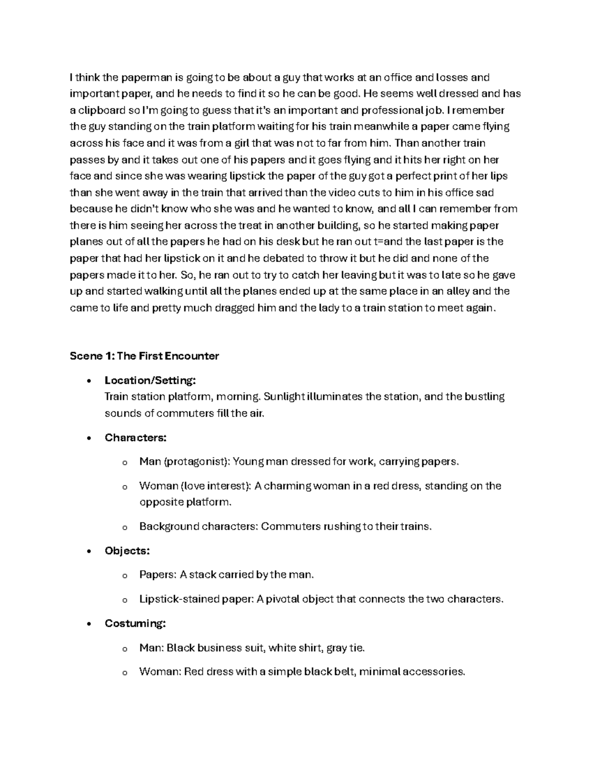 Paperman Analysis - ENG 101 Final Exam Notes - Studocu