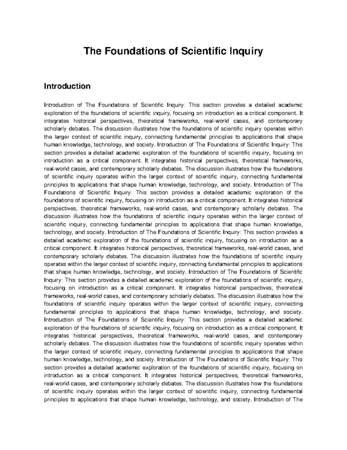 Foundations of Scientific Inquiry: Key Concepts and Applications - Studocu