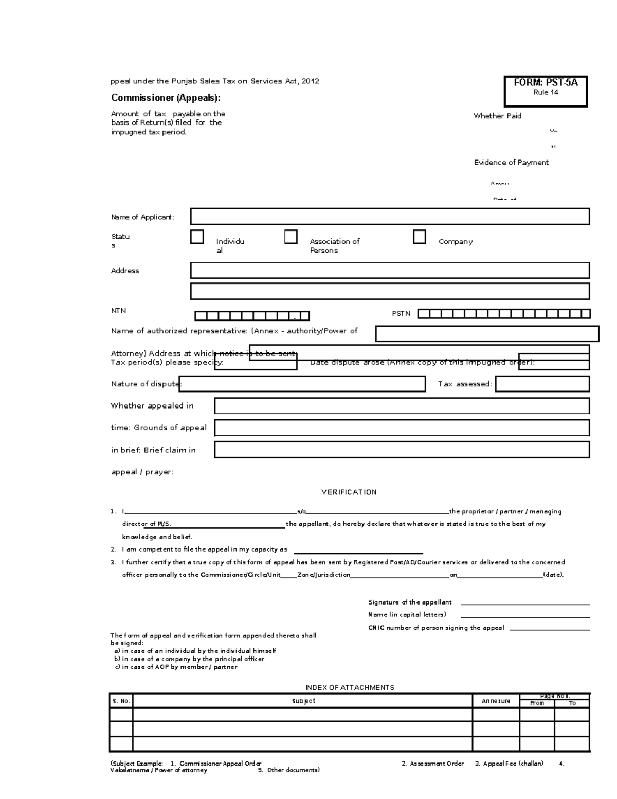 PST-5A Appeals Process Under Punjab Sales Tax Act: Form Guidelines ...