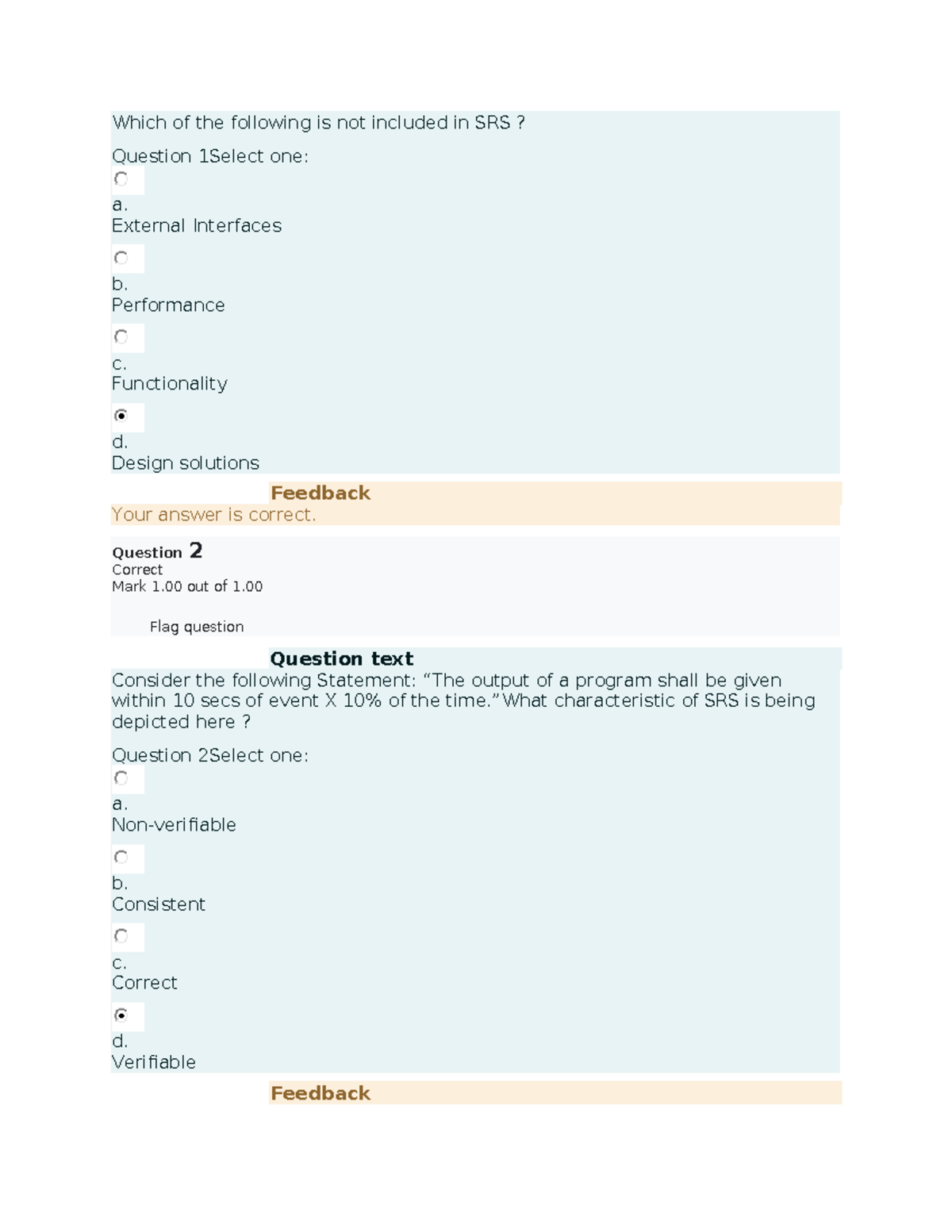 SRS Exam Questions and Answers for CS 101 - Software Engineering - Studocu