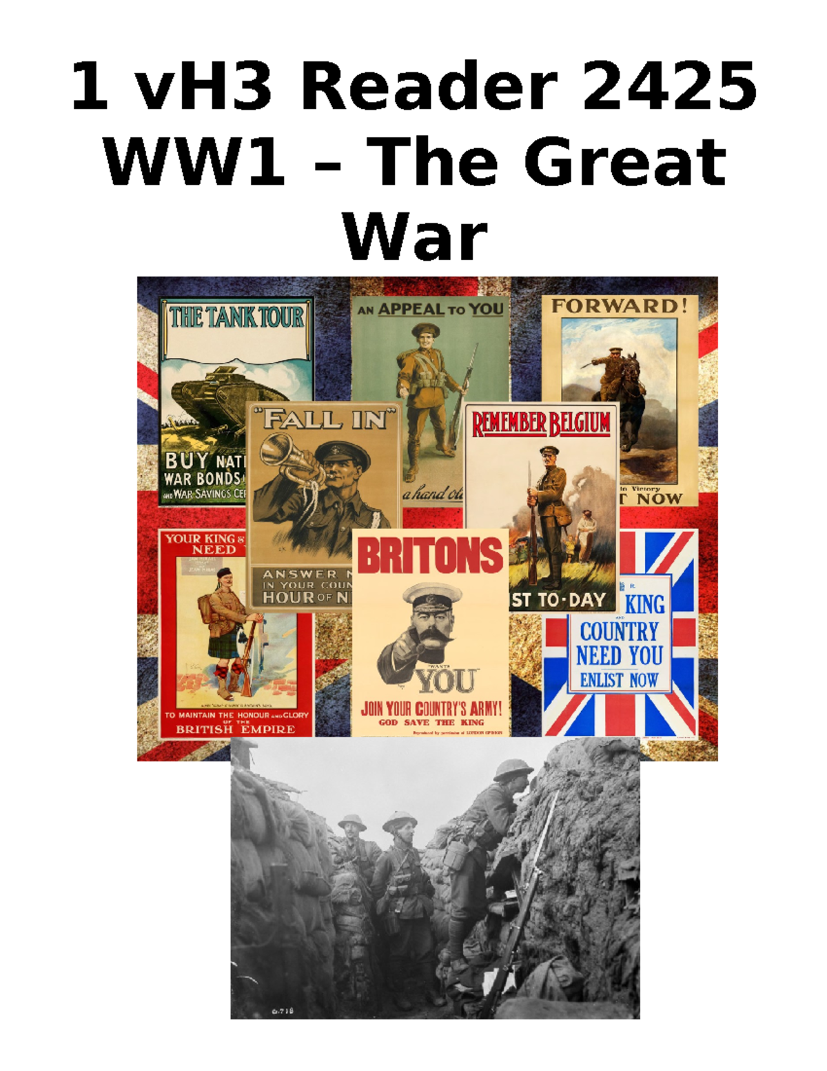 H3 P2 Reader 24-25: WW1 Great War Literature Circle Overview - Studeersnel