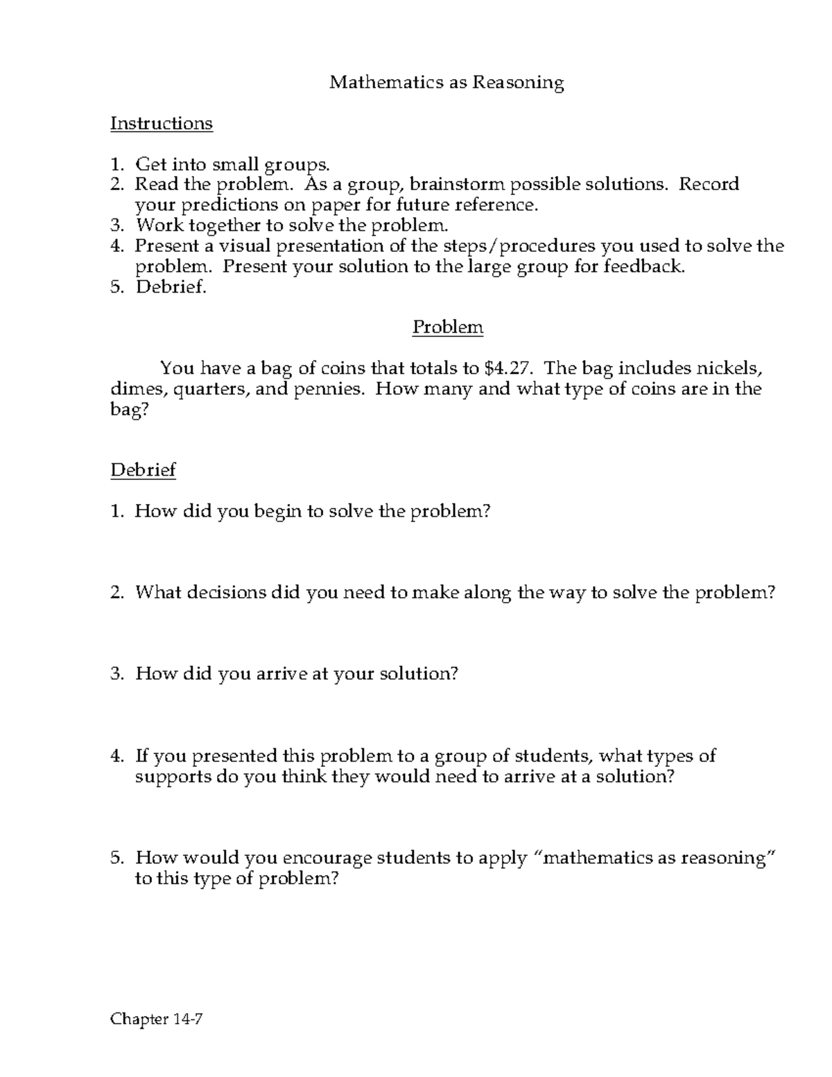 Math 101: Chapter on Problem Solving in Mathematics - Studocu