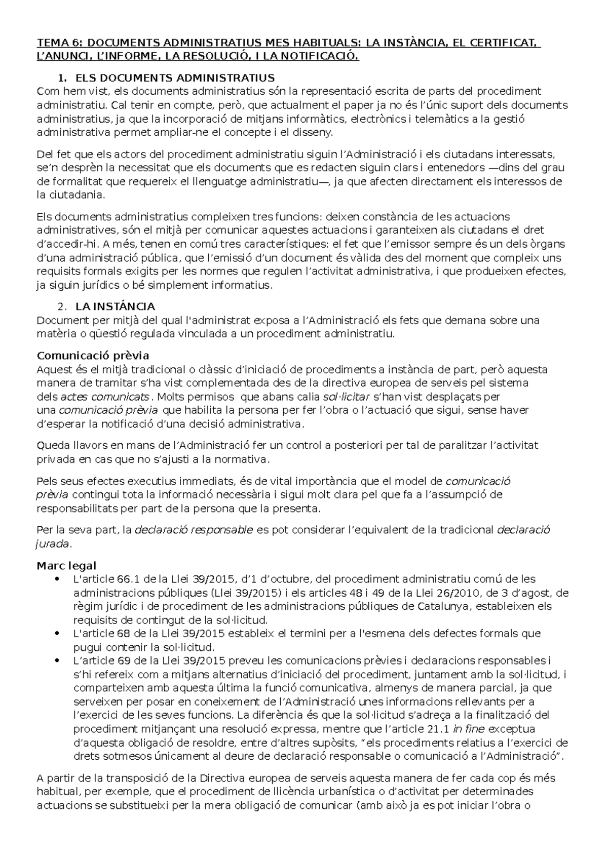 Documents Administratius Més Habituals: Instància i Certificat - Document Preview