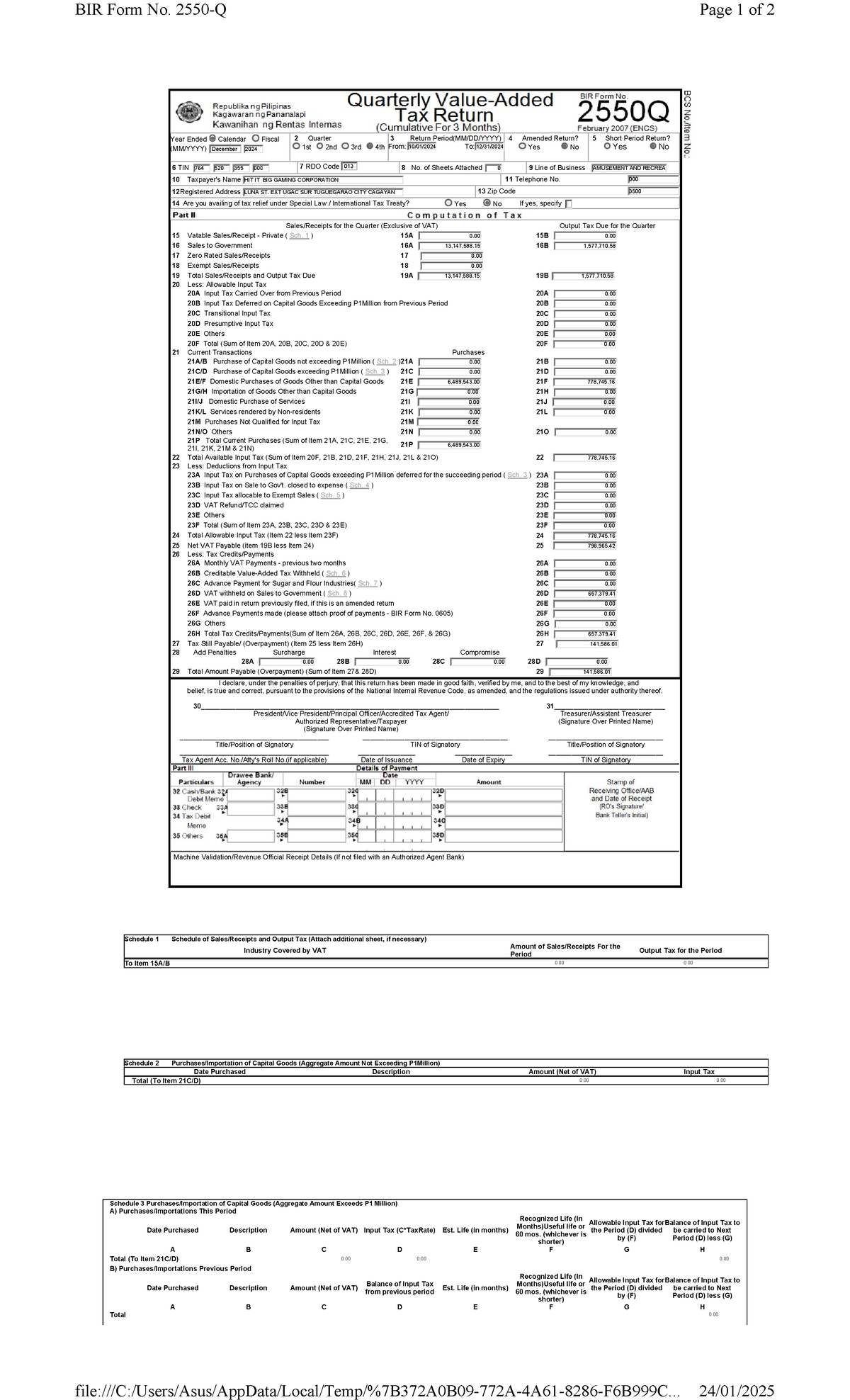 2550Q 4th Quarter 2024 Tax Return Notes - Studocu