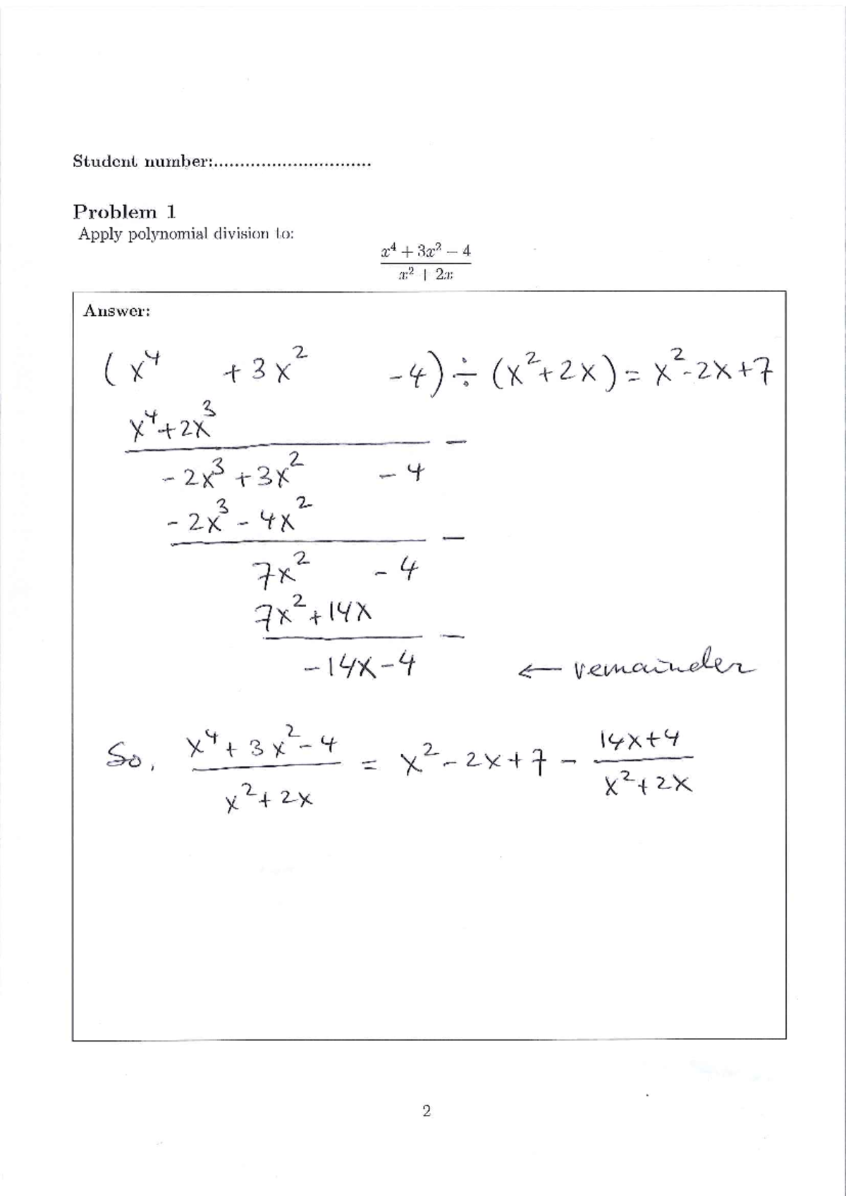 Interim Test Solutions for Mathematics 1 (2015-16) - Studeersnel