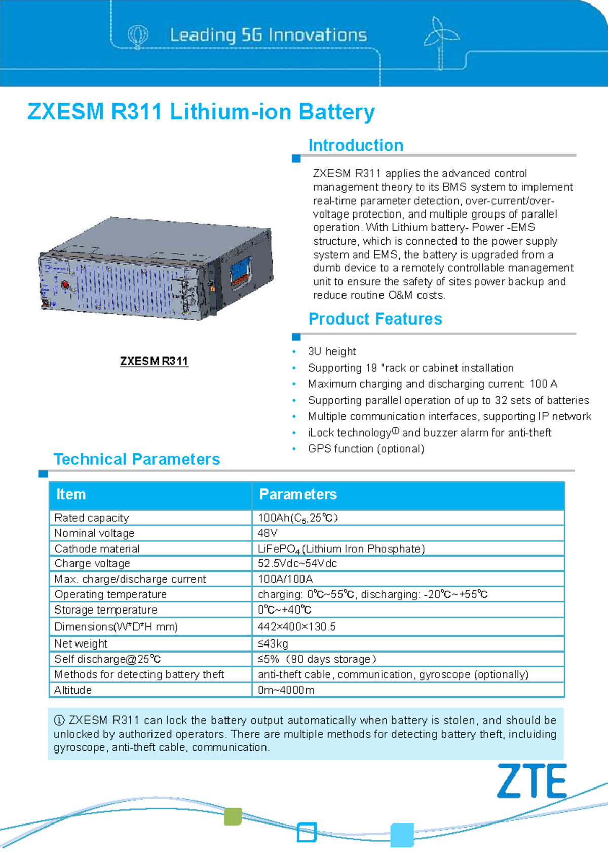 ZXESM R311 Data Sheet: Lithium-ion Battery Overview - Studocu