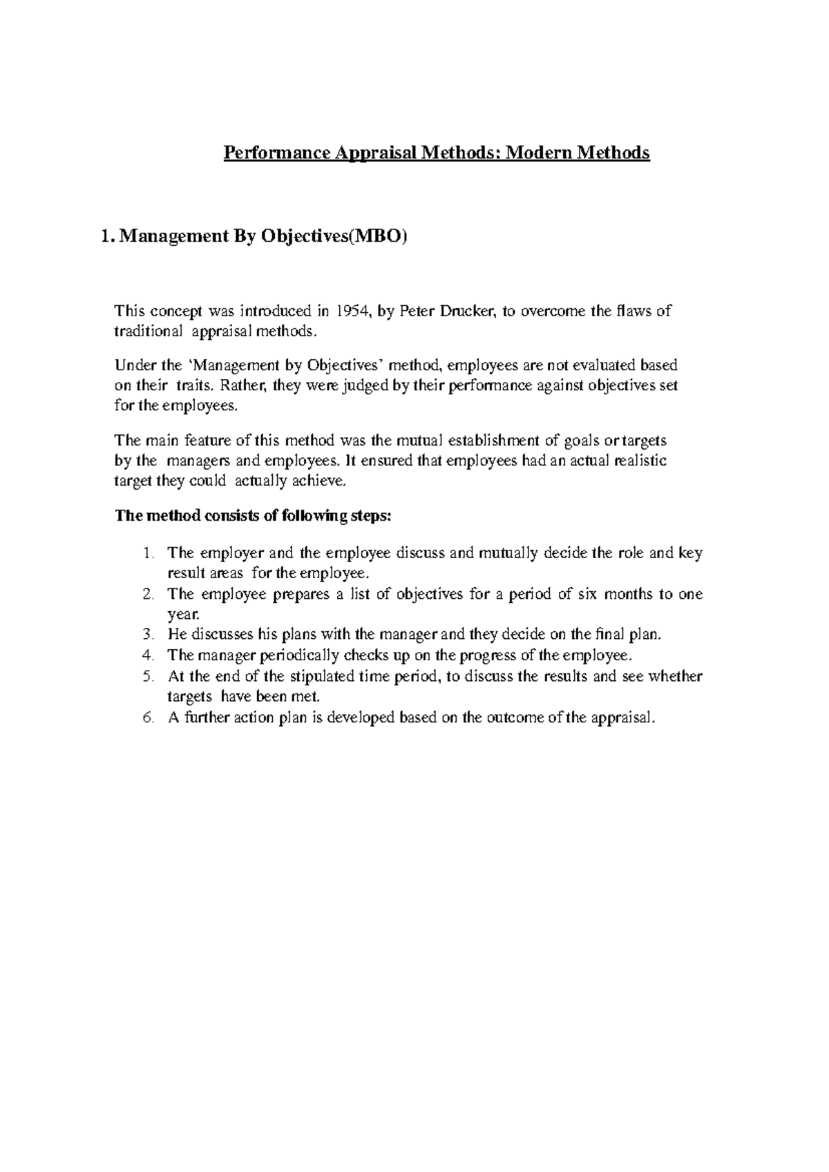Modern Performance Appraisal Methods: A Comprehensive Overview - Studocu