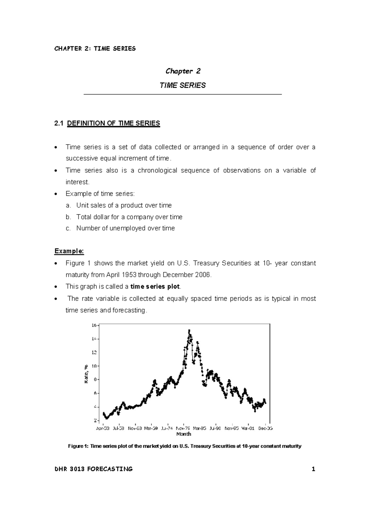DHR 3013 FORECASTING: Chapter 2 - Understanding Time Series Analysis ...