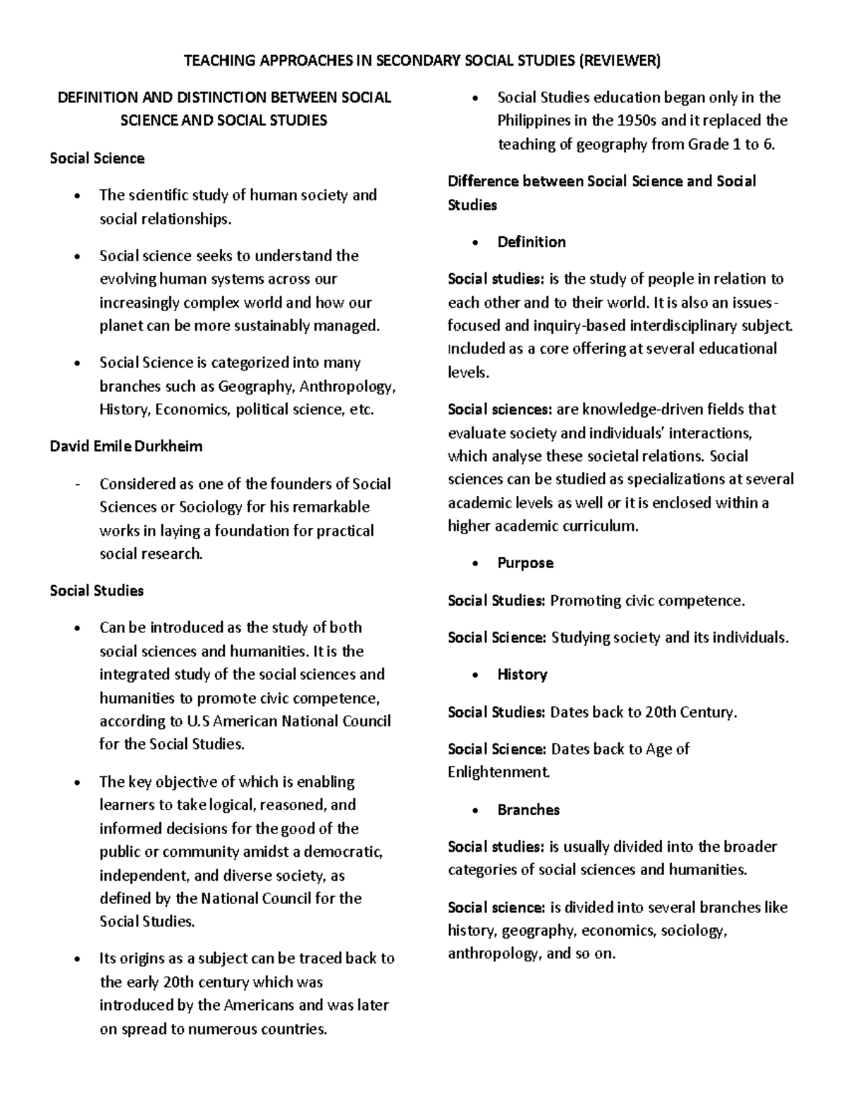 Revised Teaching Approaches in Secondary Social Studies (Reviewer ...