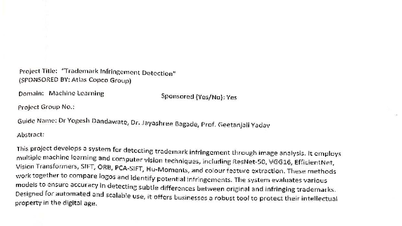 Picture of Automated Trademark Infringement Detection Using ML Techniques - Studocu