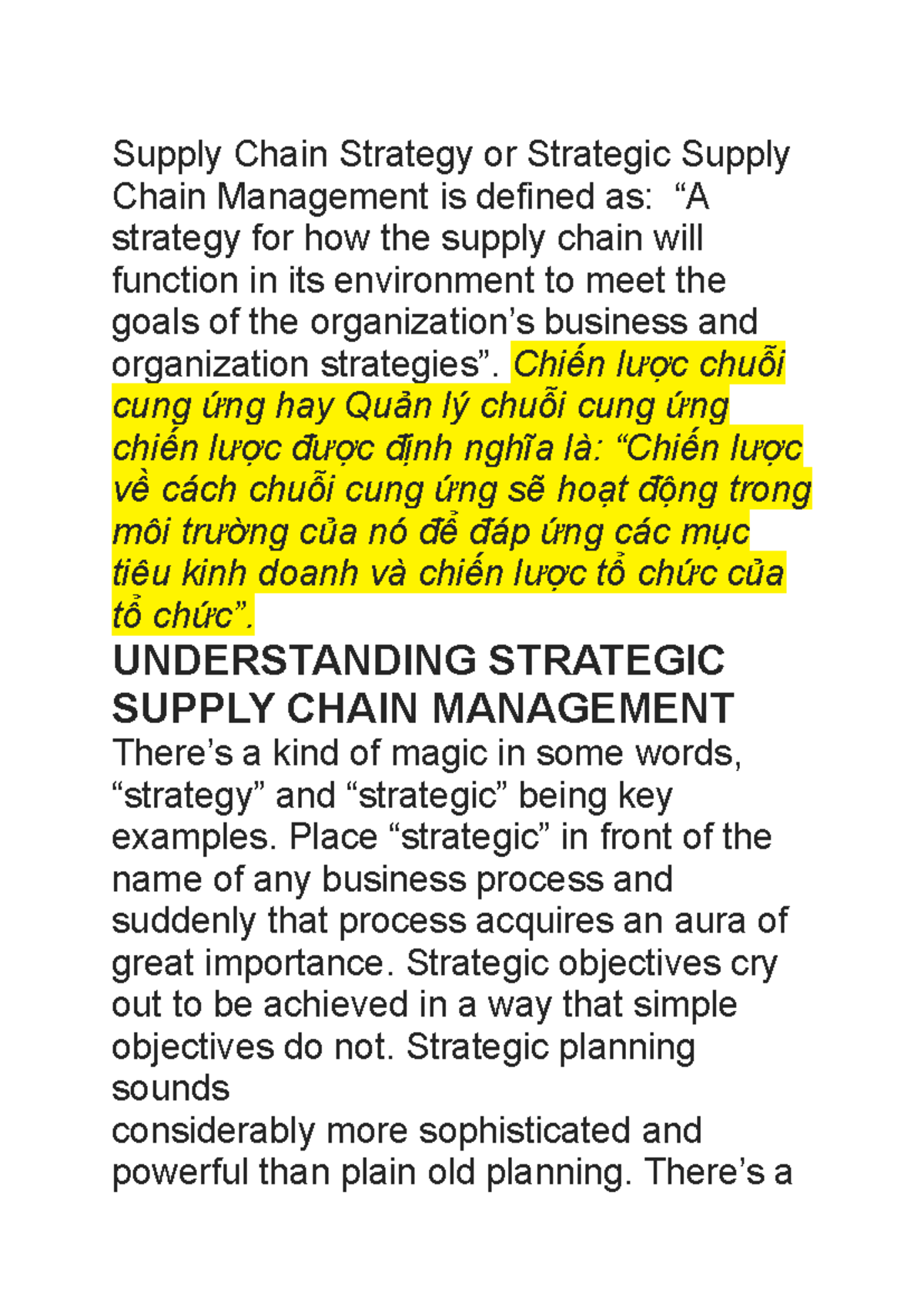 R2 - Final Exam Notes on Strategic Supply Chain Management - Studocu