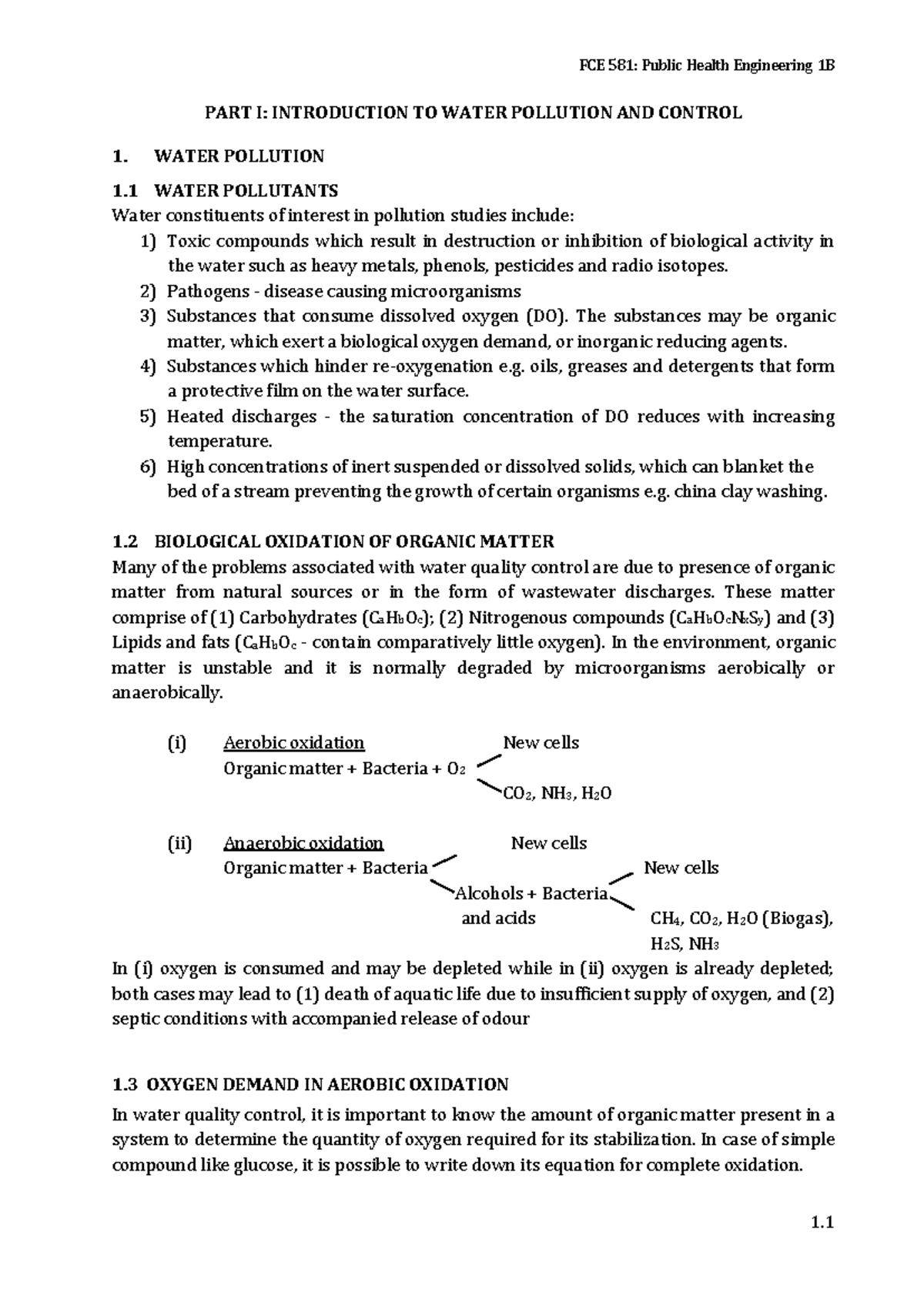 01 FCE581 Chapter 01 Introduction to Water Pollution and Control - PART ...