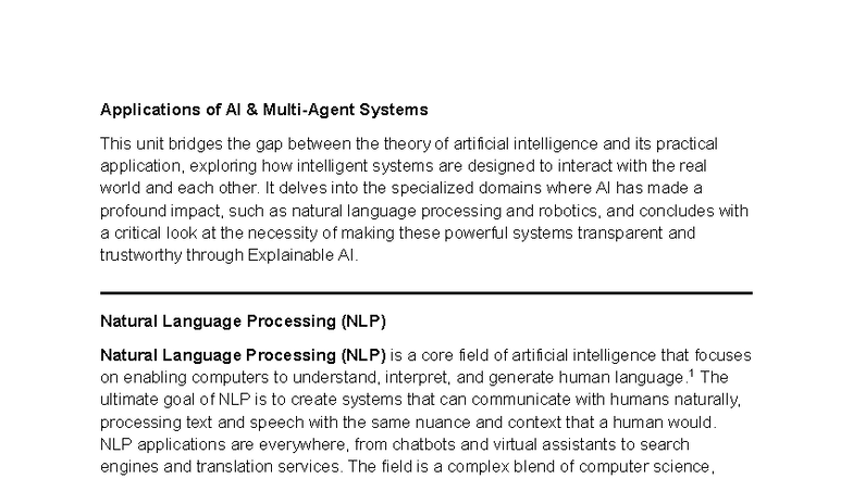 Unit 5 - Applications of AI Systems and NLP Techniques - Studocu