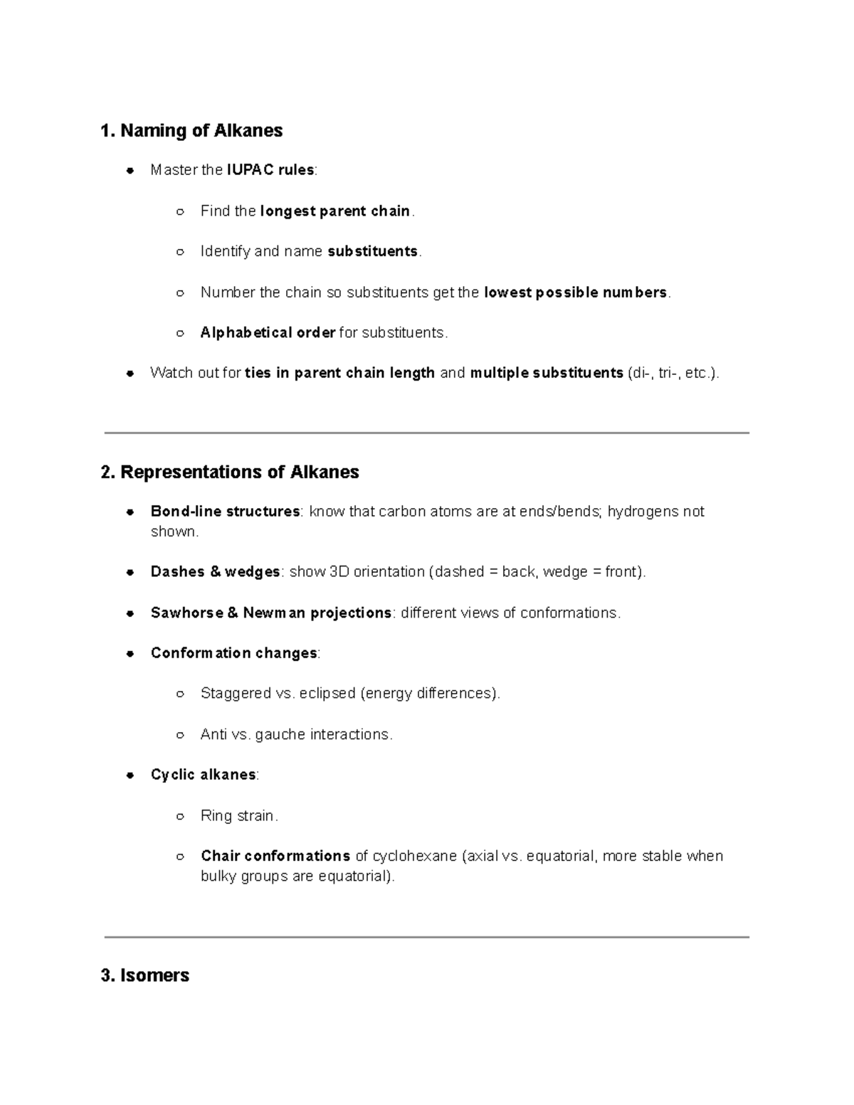 OCHM 2 Exam Review: Alkanes, Isomers, Reactions & Spectroscopy - Studocu