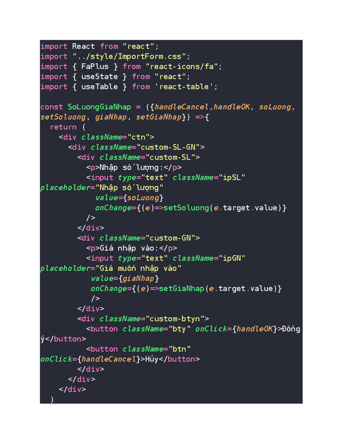 Import - Test: React Component for Product Entry Management - Studocu