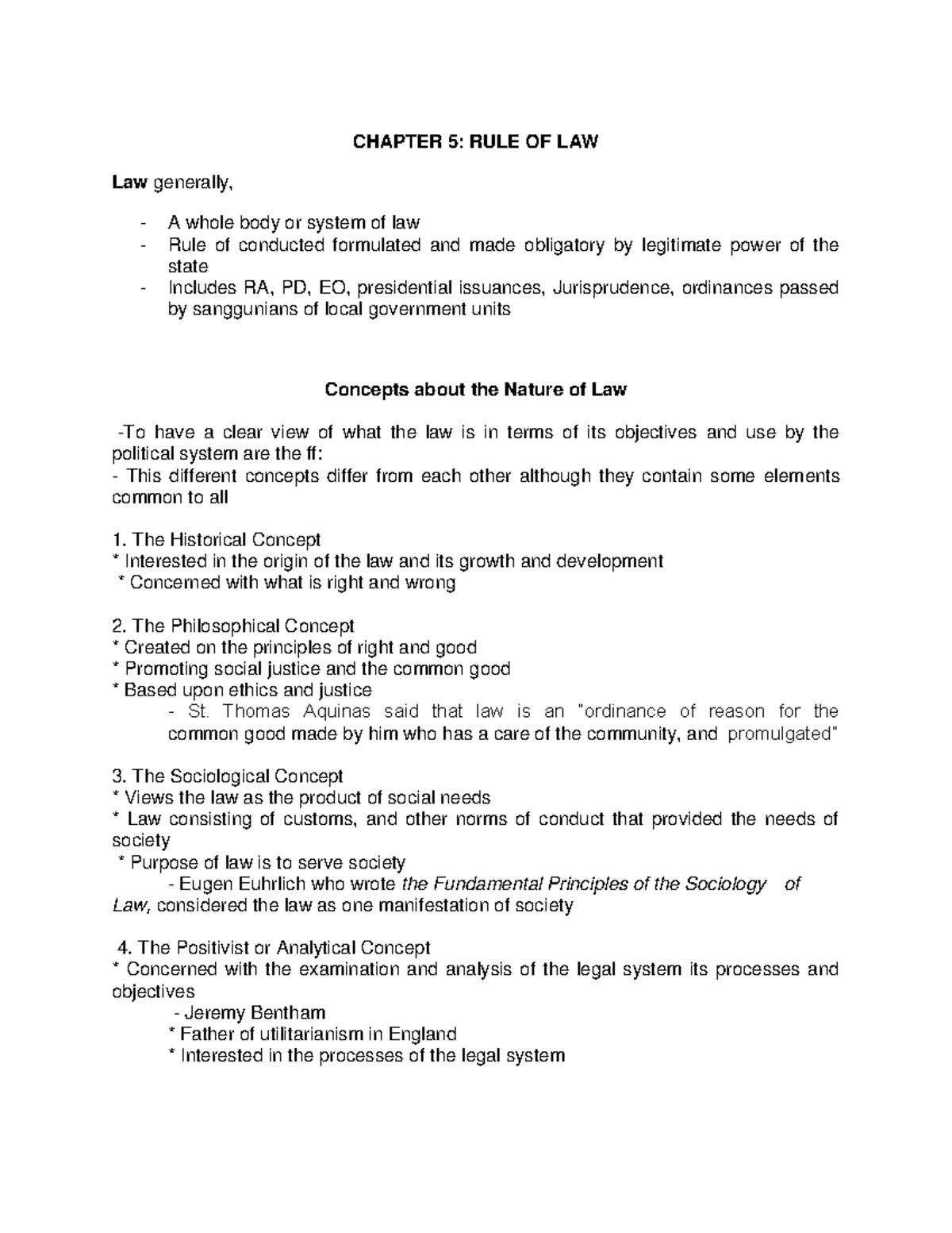 Chapter 5 - Types OF LAW - Lecture notes 5 - BSBA Human Resource ...