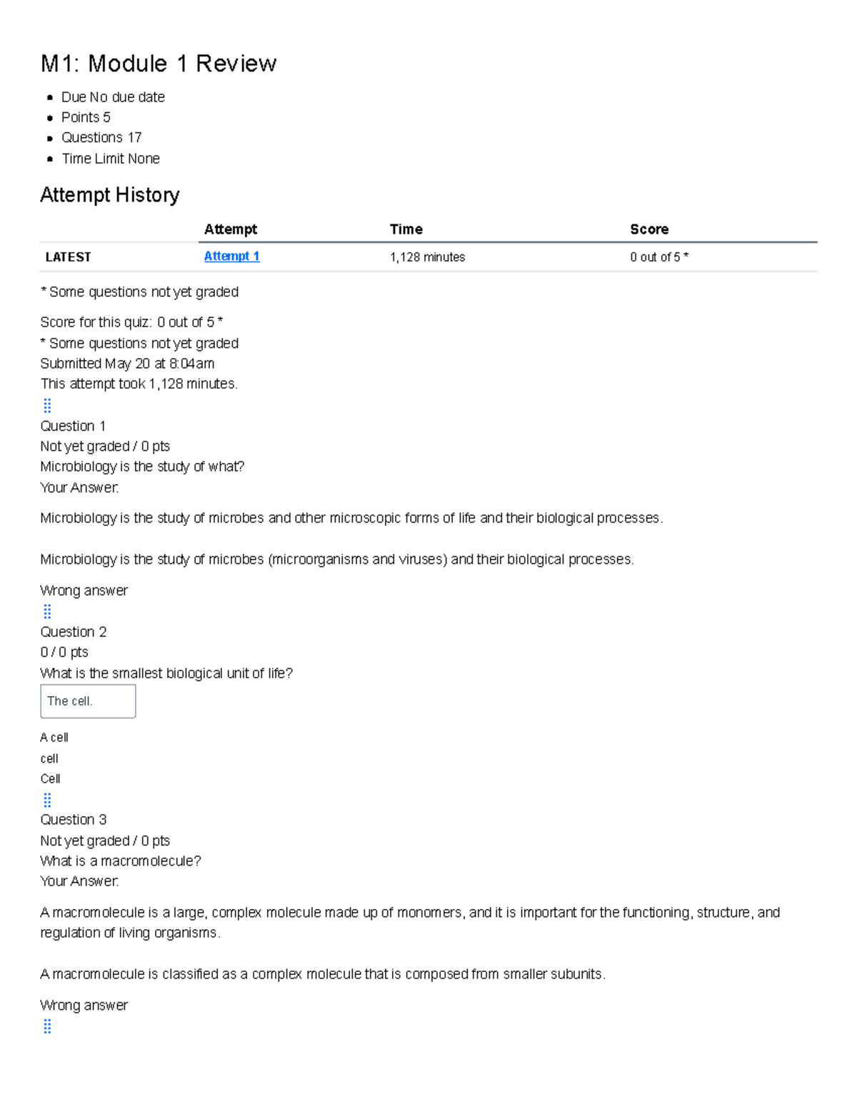 M1: Module 1 Review - Microbiology w Lab - Little - 2026A - Studocu