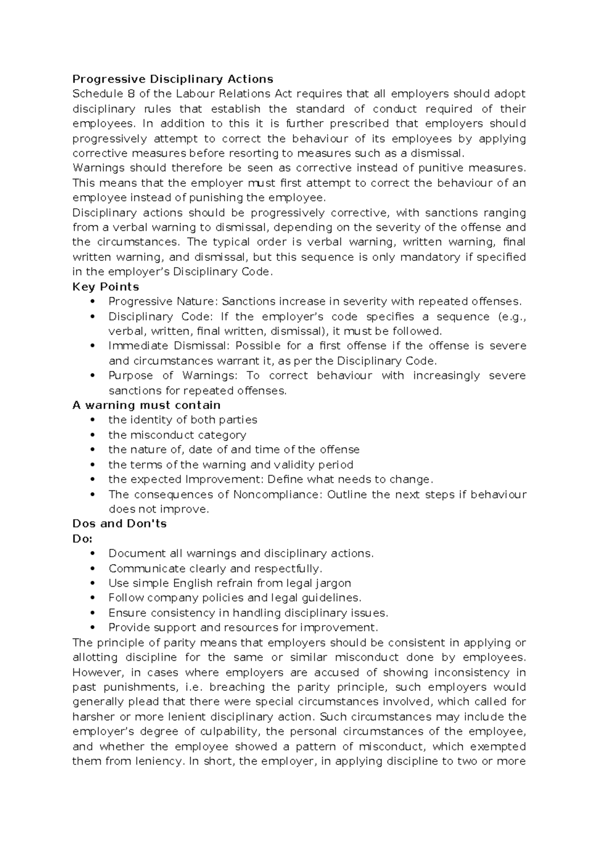 Progressive Disciplinary Actions: Understanding the Corrective Process ...