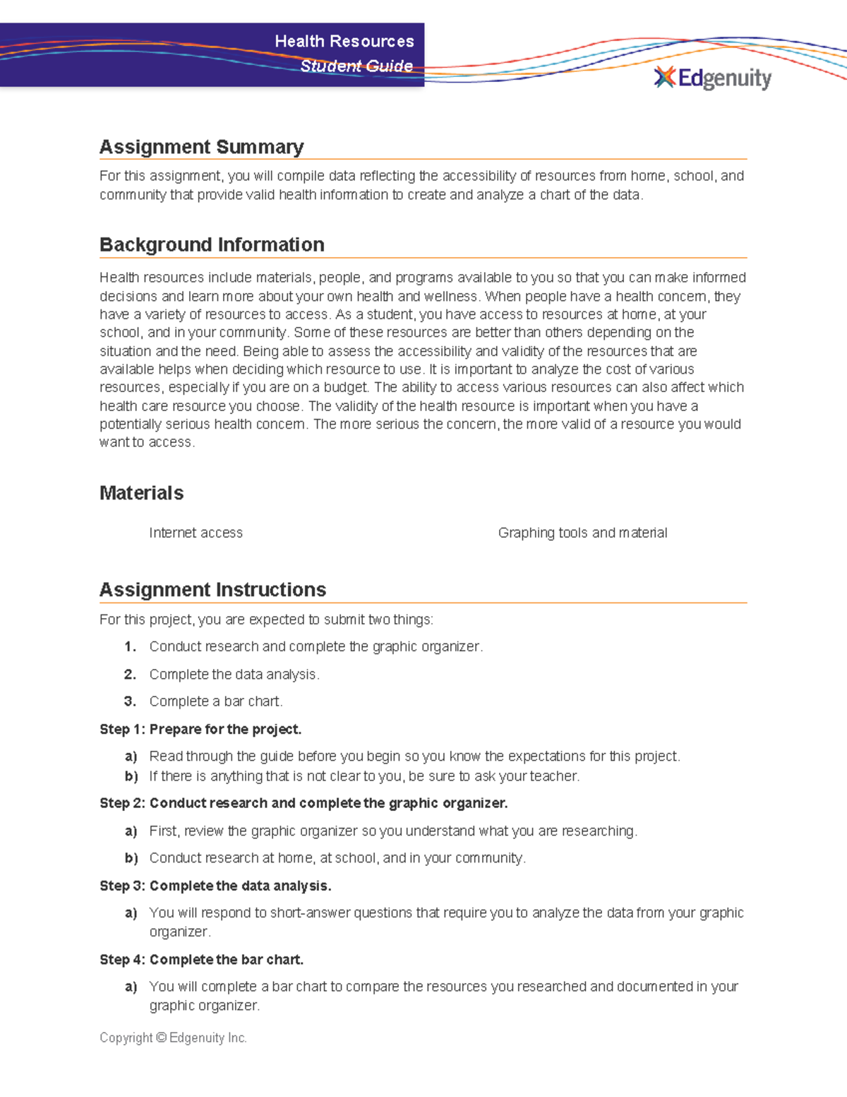 Health Resources Project Guide: Accessibility & Data Analysis - Studocu