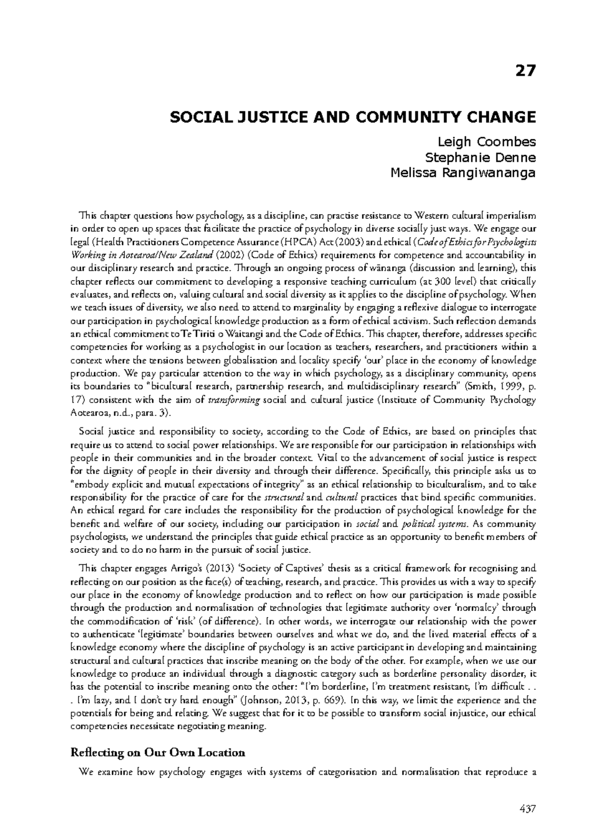 SOC 27: Social Justice and Risk Assessment in Psychology - Studocu