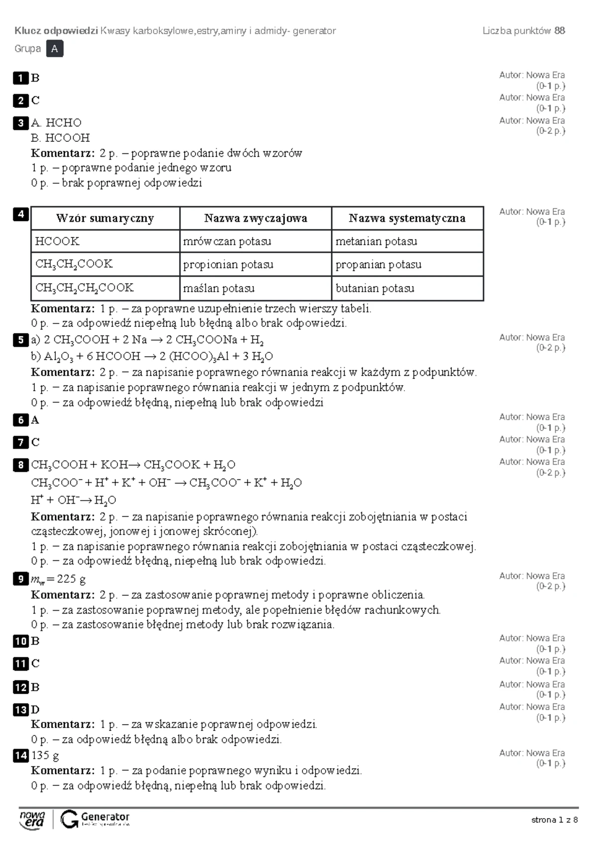 Sprawdzian Chemia Kwasy 2 Gimnazjum Odpowiedzi www.studocu.com