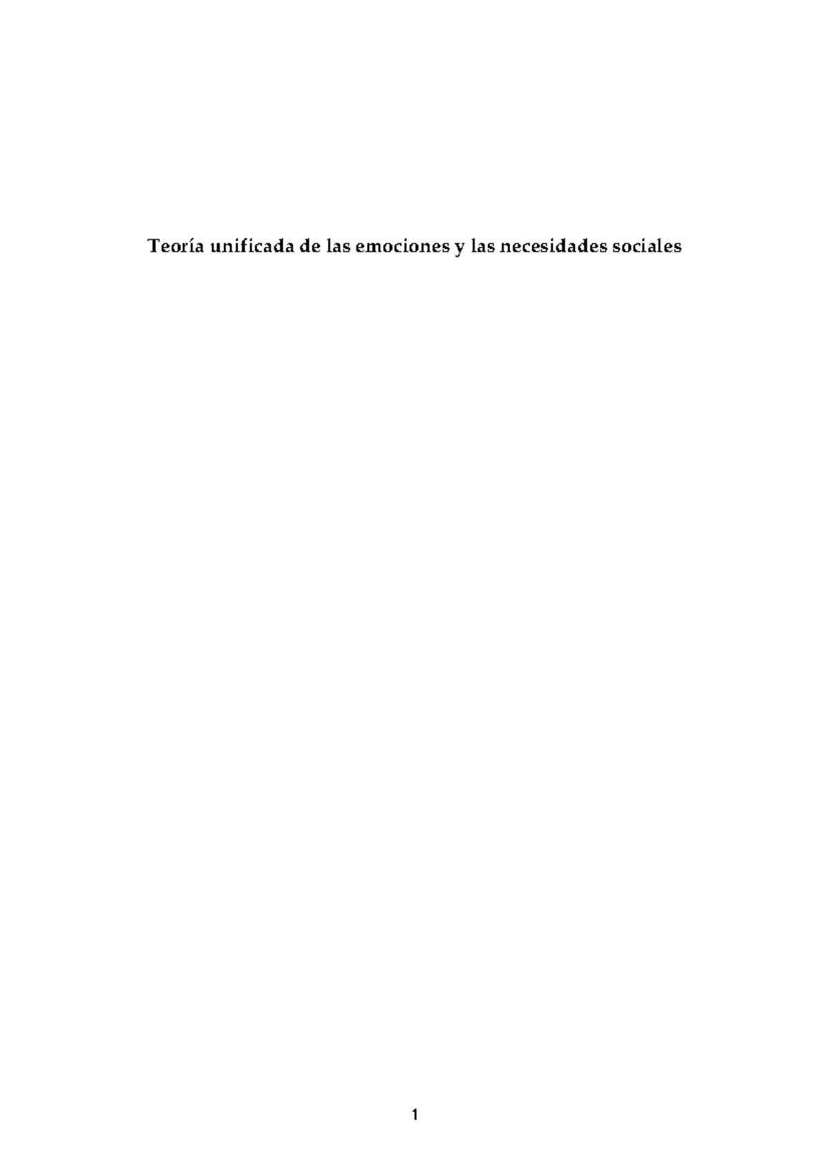 Teoría Unificada de las Emociones y Necesidades Sociales: Un Enfoque Integral - Document Preview