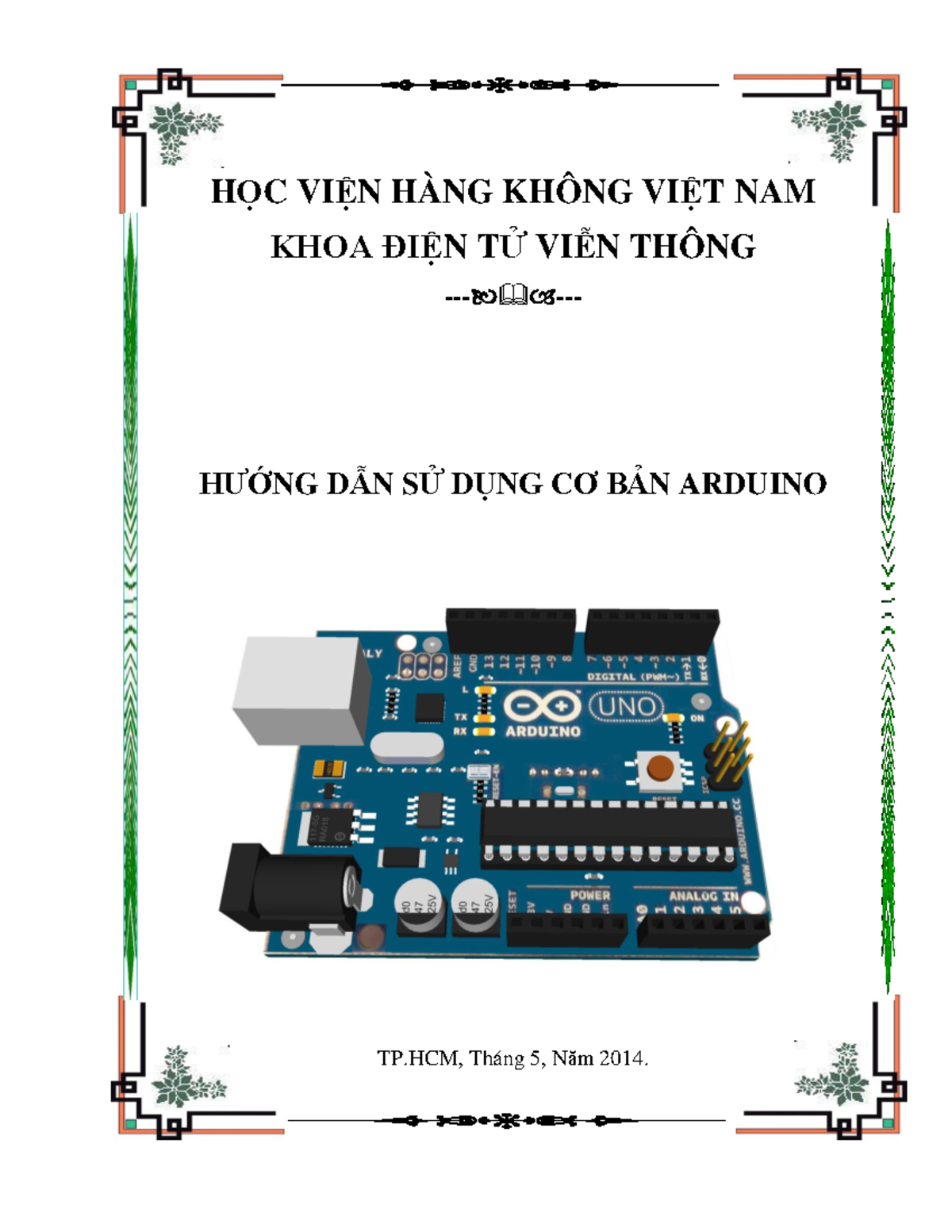 Hướng Dẫn Sử Dụng Cơ Bản Arduino - Học Viện Hàng Không VN - Studocu