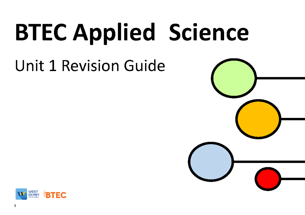 BTEC Applied Science Unit 1 Final Exam Revision Guide - Studocu