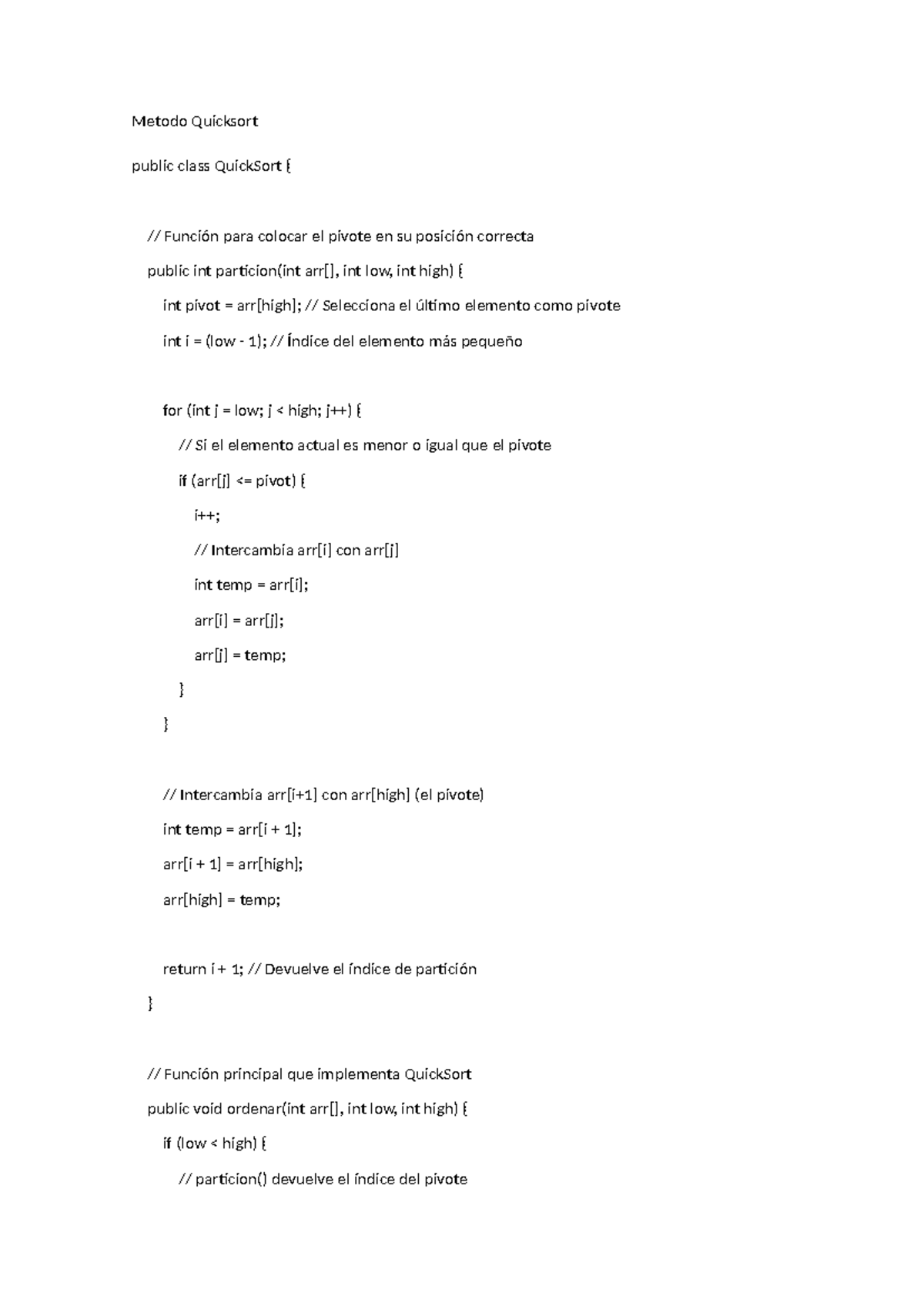 Método de Ordenamiento QuickSort en Java - Implementación y Funciones ...