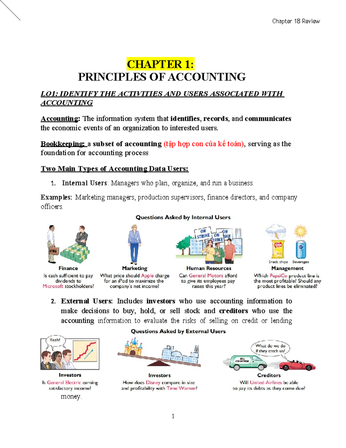 Chapter 18 Review: Principles of Accounting Summary and Key Notes - Studocu
