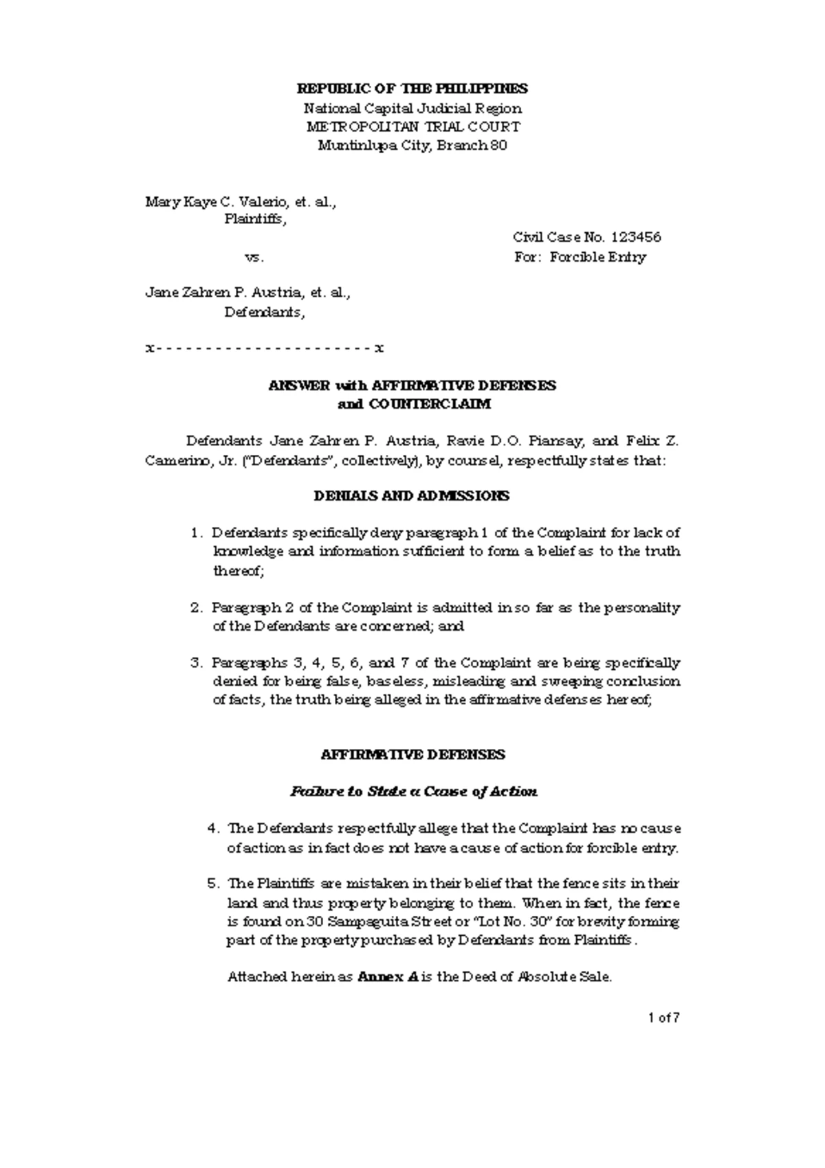 Memorandum for Prosecution in Criminal Case No. E-300-: Estafa - Studocu