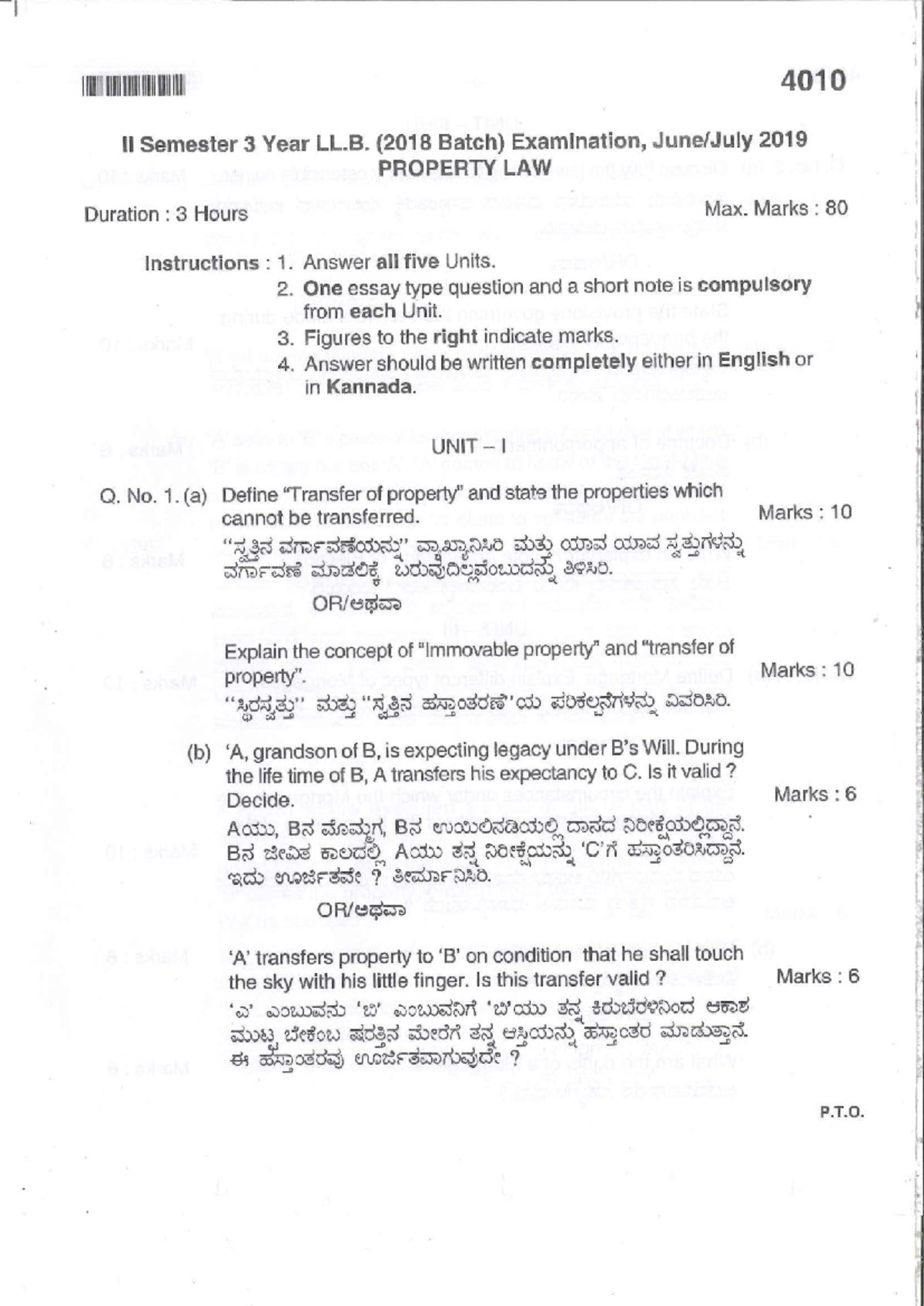 4010 Property Law II Sem Exam Notes - June 2019 (80 Marks) - Studocu