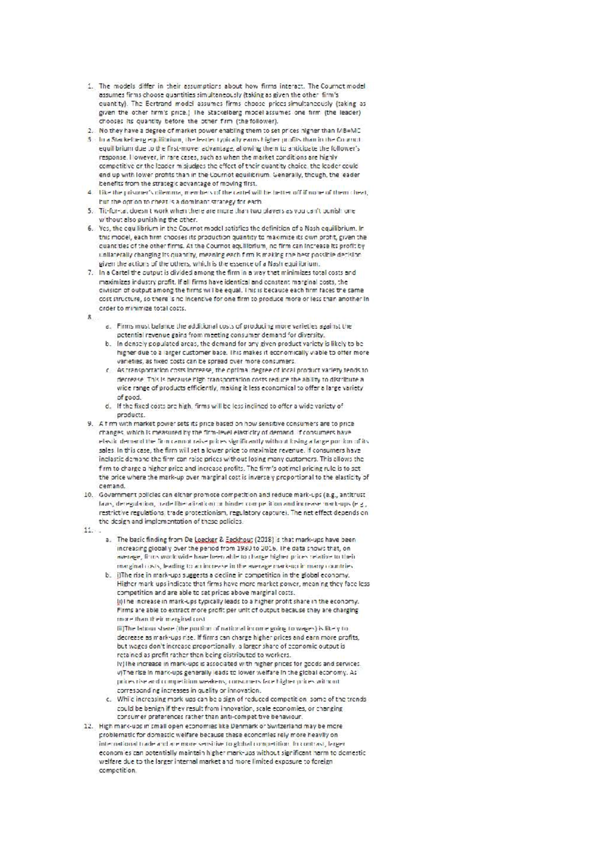 Econ 101: Market Models and Equilibria - Week 6 Tutorial Notes - Studocu