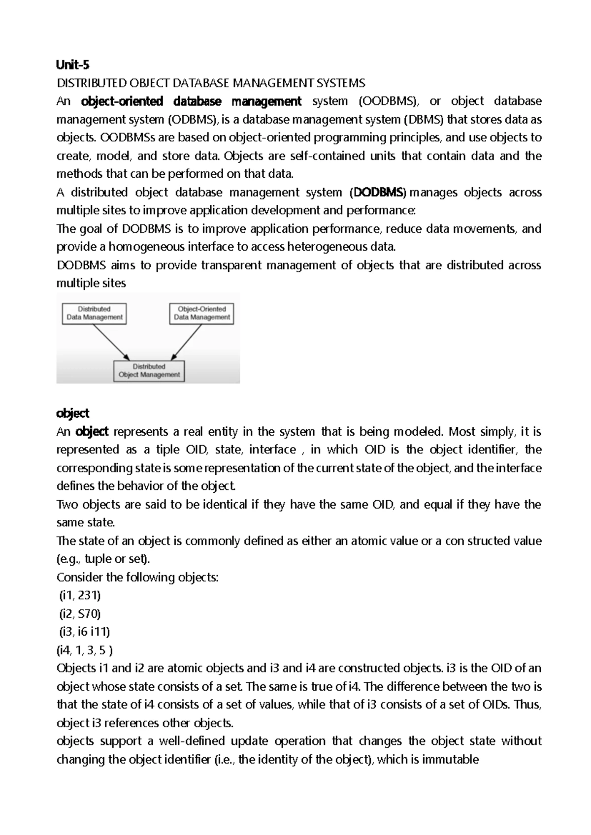 DBMS 101: Unit I - Introduction to Database Management Systems - Studocu