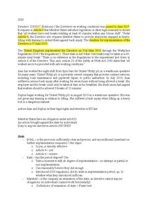 Legislation table - Legislation: - Studocu