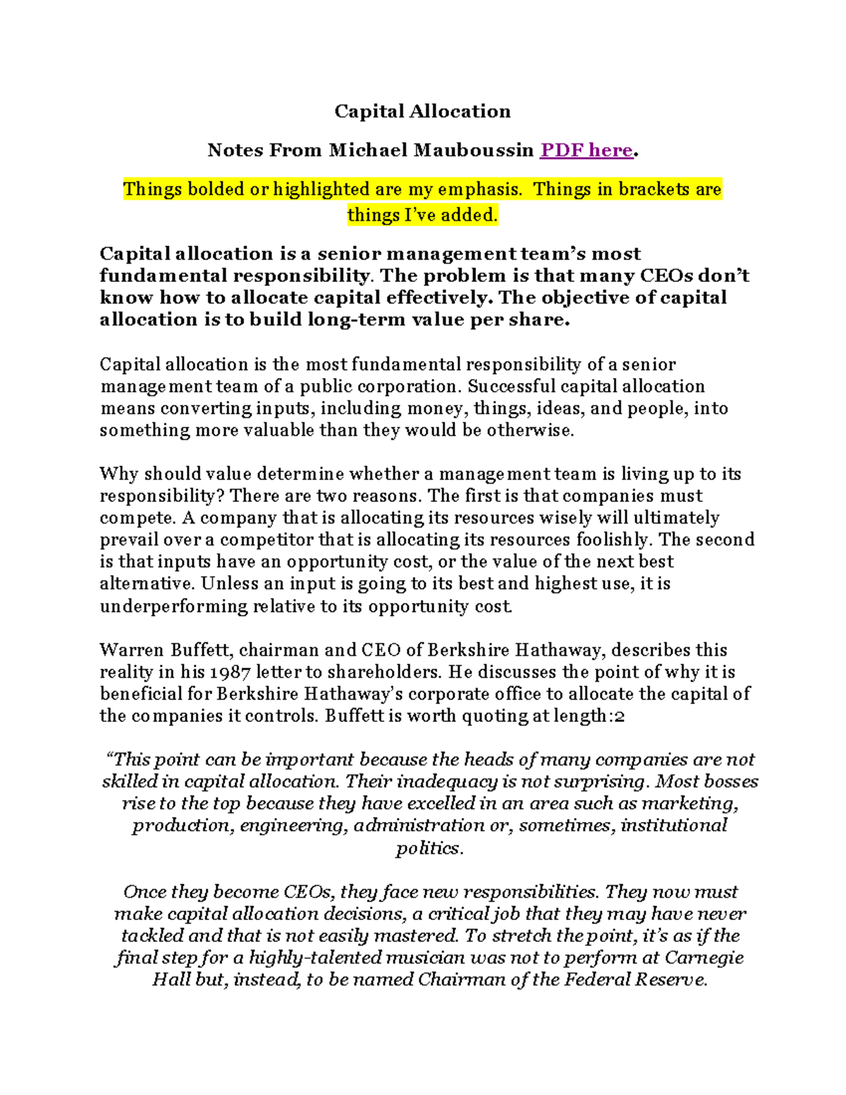 Capital-Allocation-Notes - Capital Allocation Notes From Michael ...