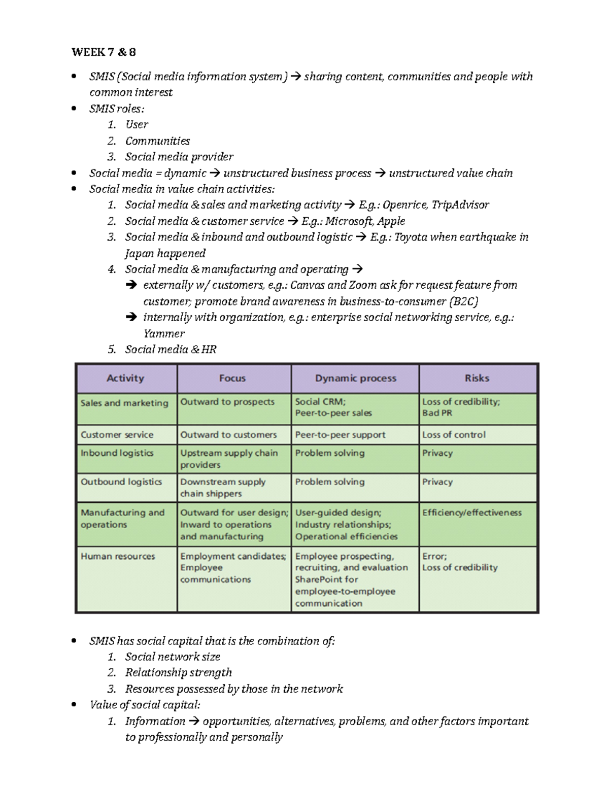 Week 7-9 SMIS & IS Auditing Summary for IT Course - Studocu