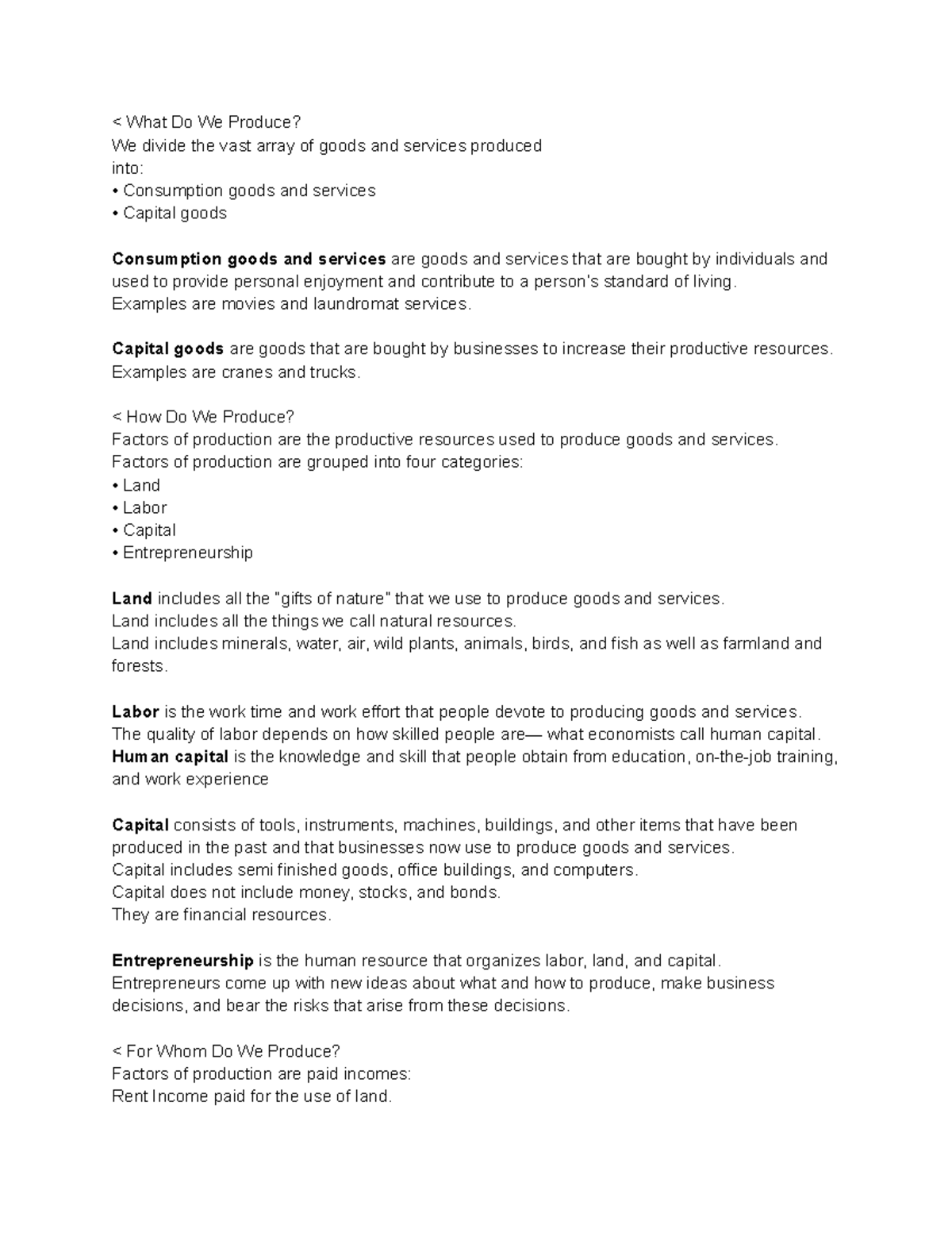 Econ 180 Chapter 2: Key Concepts of Production & Distribution in ...