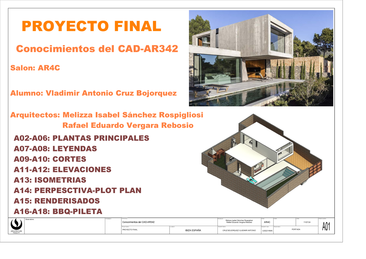PROYECTO FINAL - AR342 - Cruz Bojorquez - Arquitectura - Studocu
