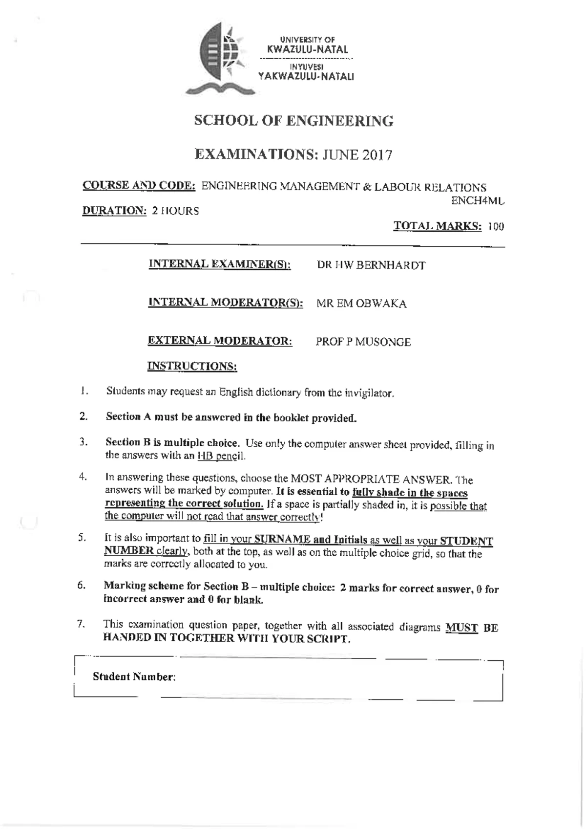 ENGM 101: Engineering Management & Labour Relations Summary - Studocu