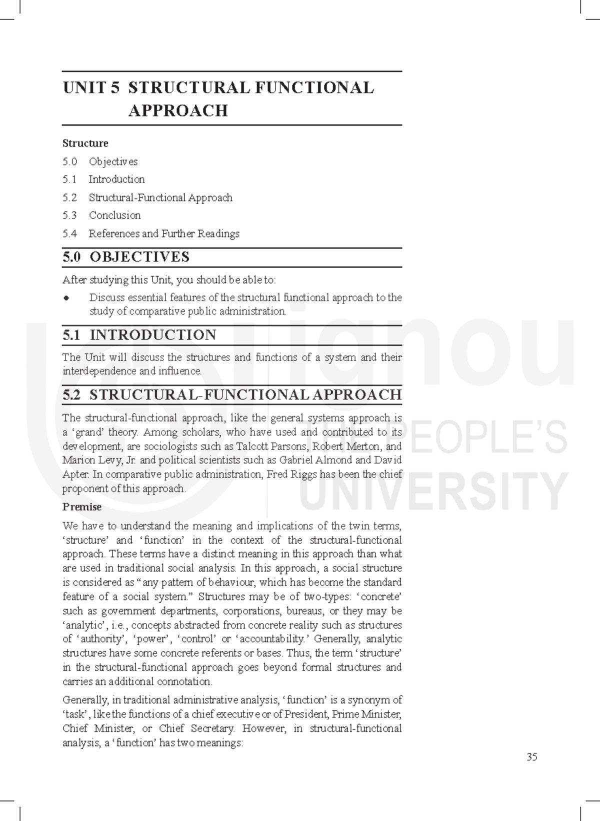 Unit 5: Structural Functional Approach in Comparative Public ...