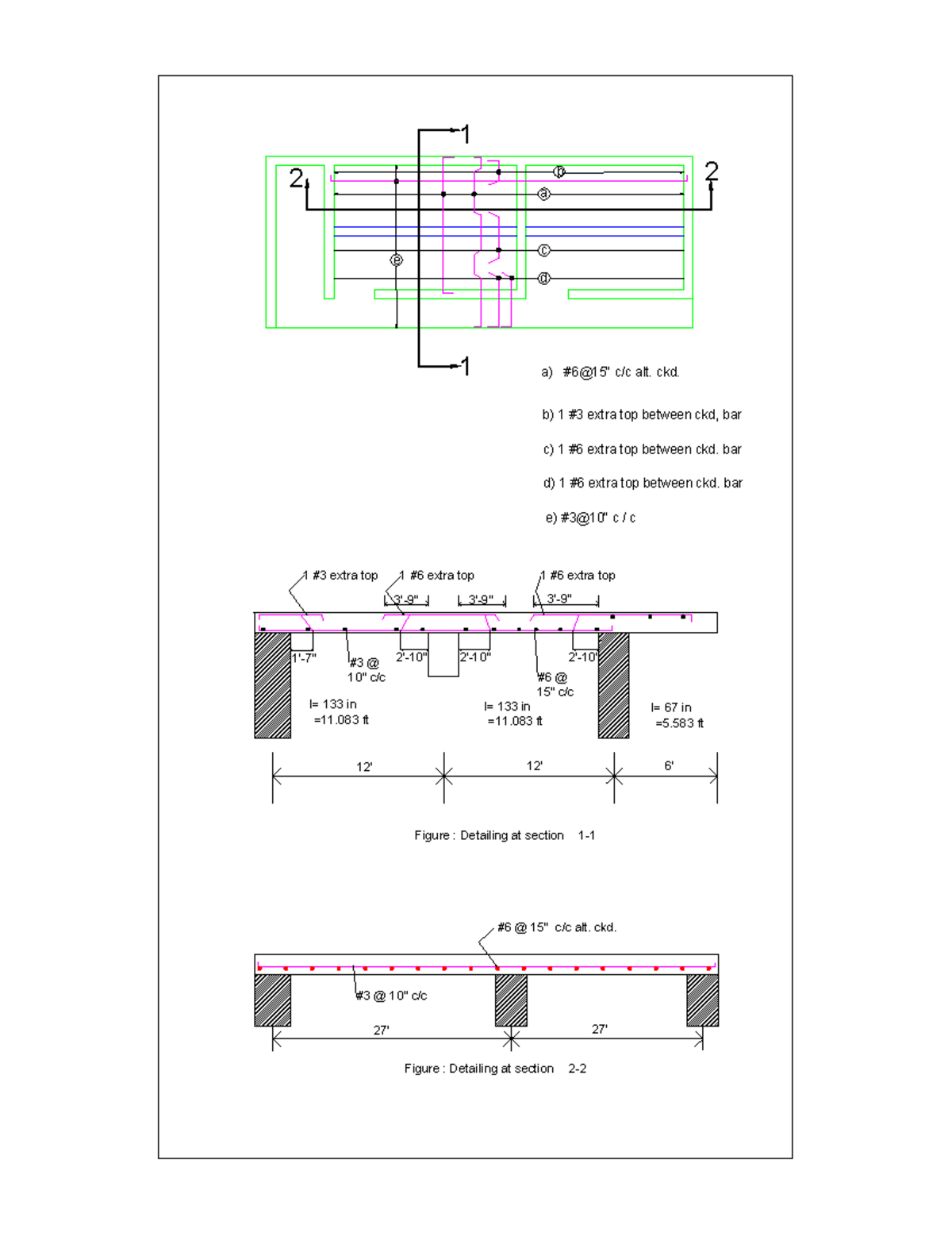 Slab design-Model - Good - b a c d e 1 2 2 1 a) #6@15