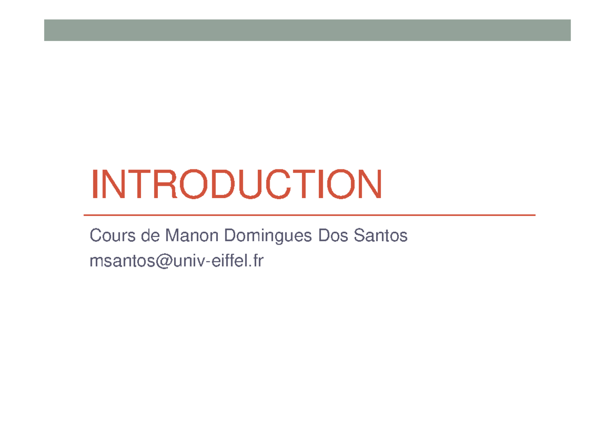 Introduction à la Croissance et Développement - Cours 1 - 2025 - Studocu