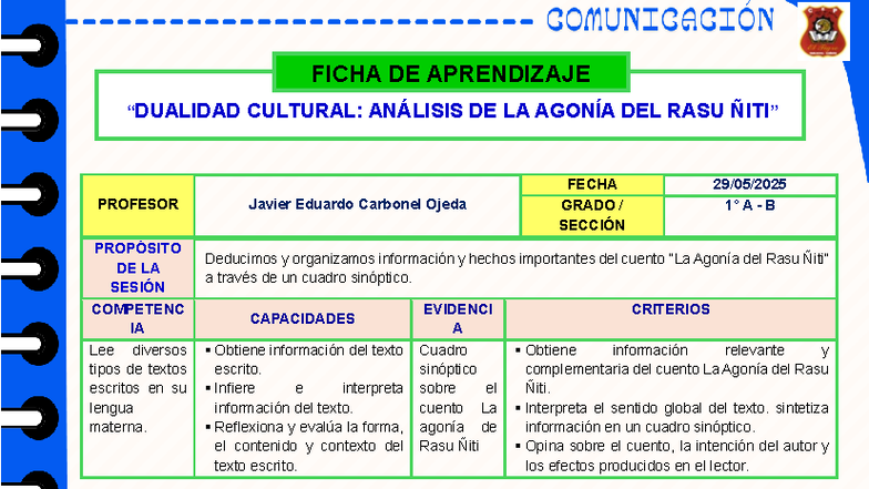 Análisis Cultural: Cuadro Sinóptico de 