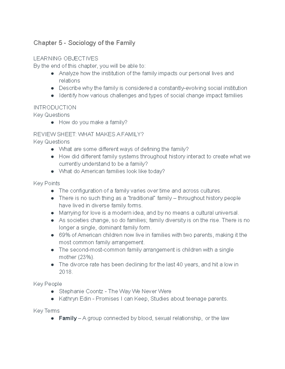 Sociology Chapter 5: The Evolution of Family Structures and Dynamics ...